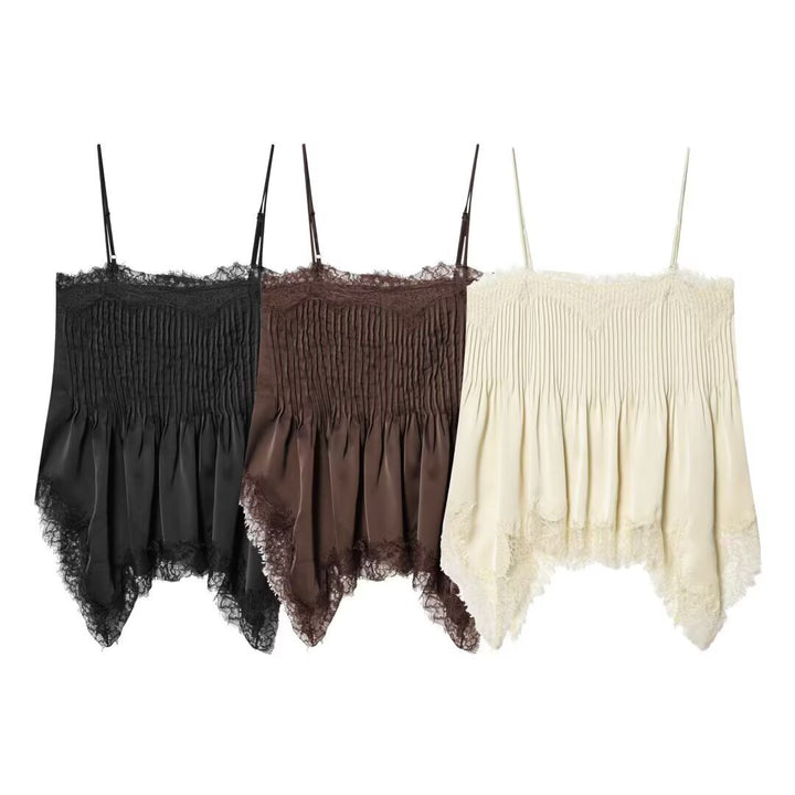 Damen Spitzen-Camisole mit elastischem Detail und fließendem Schnitt Echo Archiv