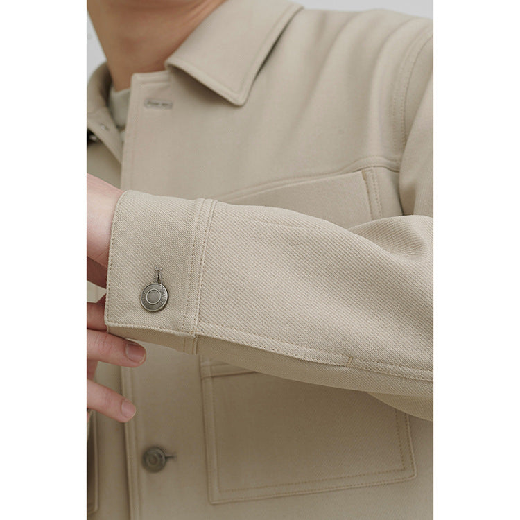 Herren Boxy-Hemdjacke mit großformatigen aufgesetzten Brusttaschen Echoarchiv