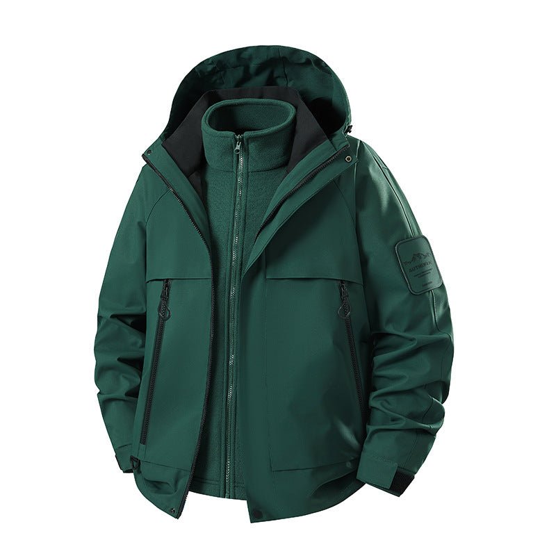 Herren Zwei‑in‑eins wasserdichter Winterparka mit abnehmbarer Fleece‑Innenjacke Echoarchiv
