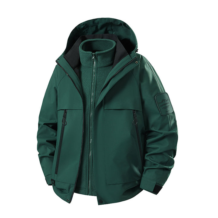 Herren Zwei‑in‑eins wasserdichter Winterparka mit abnehmbarer Fleece‑Innenjacke Echoarchiv