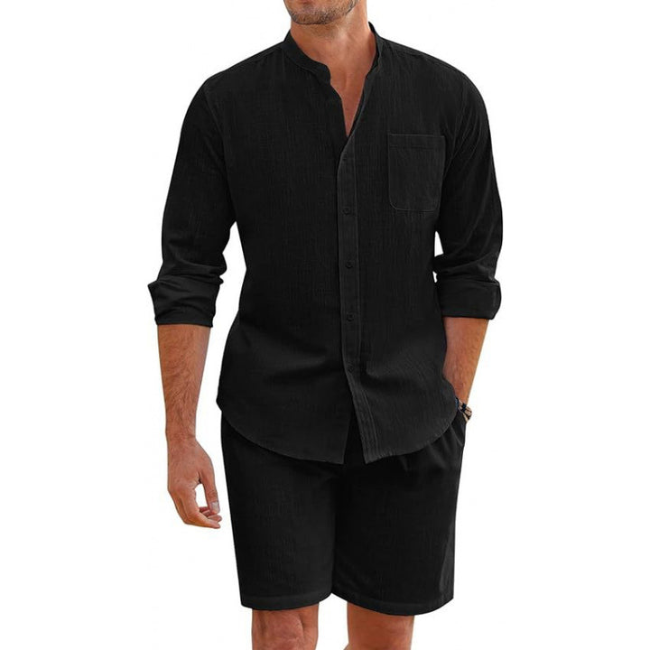 Herren leichtes Leinenhemd mit passender Shorts Echoarchiv