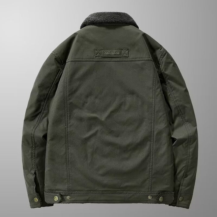 Herren Gefütterte Canvas-Arbeitsjacke mit Sherpa-Innenfutter und Hemdkragen Echoarchiv