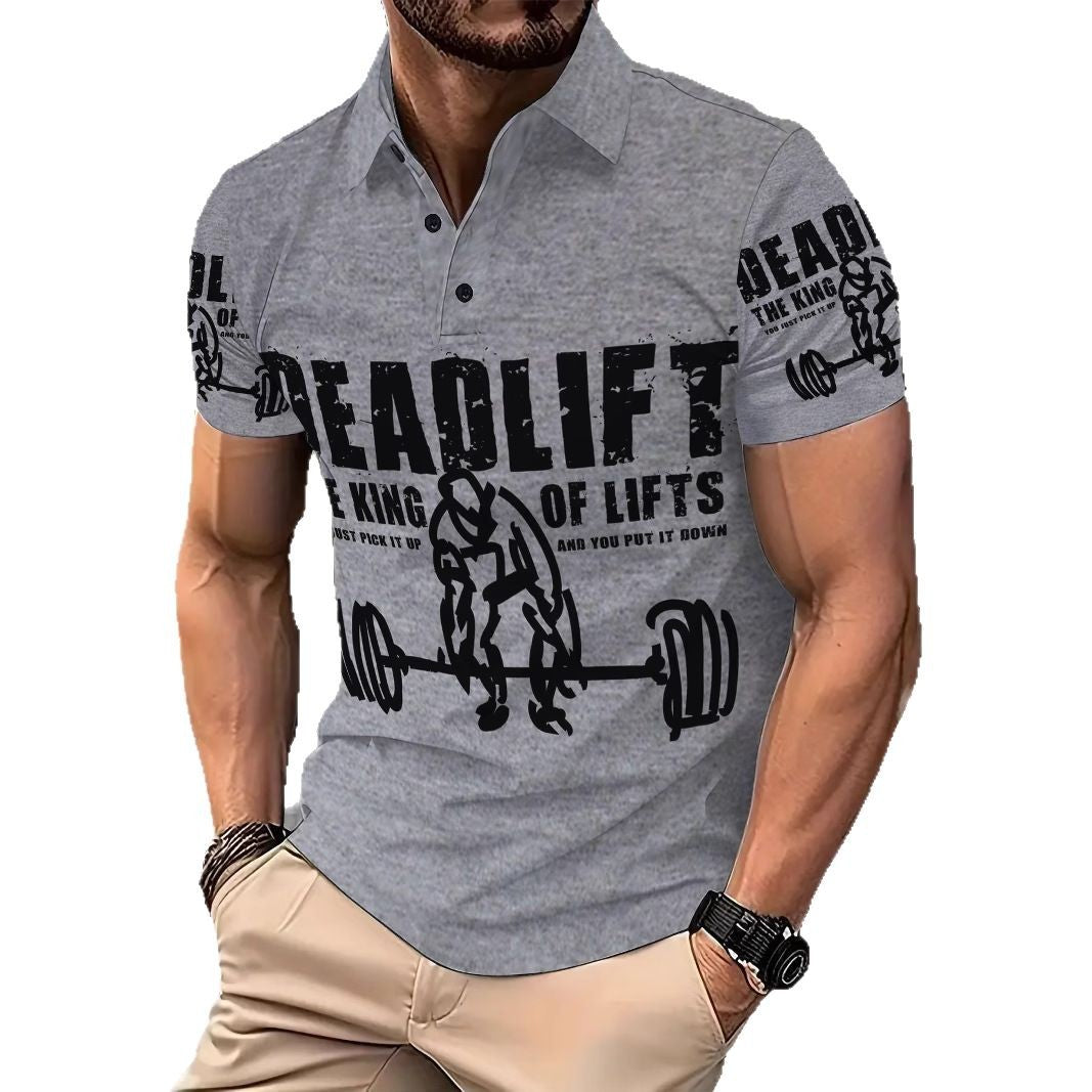 Herren Sportliches Poloshirt mit kreativem Motivdruck Echoarchiv