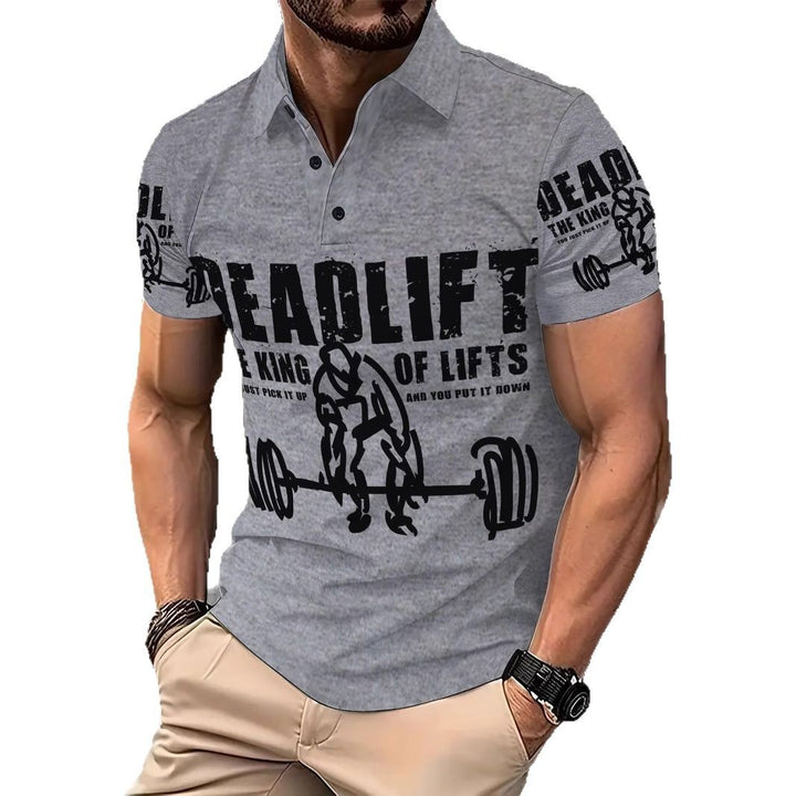 Herren Sportliches Poloshirt mit kreativem Motivdruck Echoarchiv