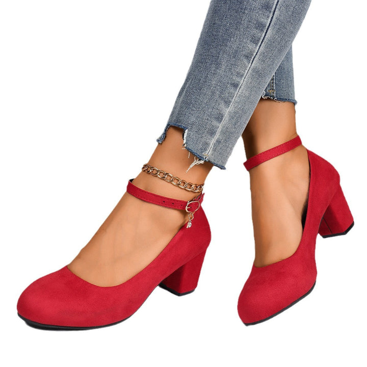 Damen Blockabsatz-Pumps mit verstellbarem Riemen und elegantem Stil Echoarchiv