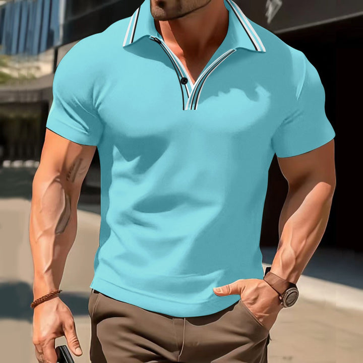 Herren Polohemd mit modernem Kragen und strukturiertem Design Echoarchiv