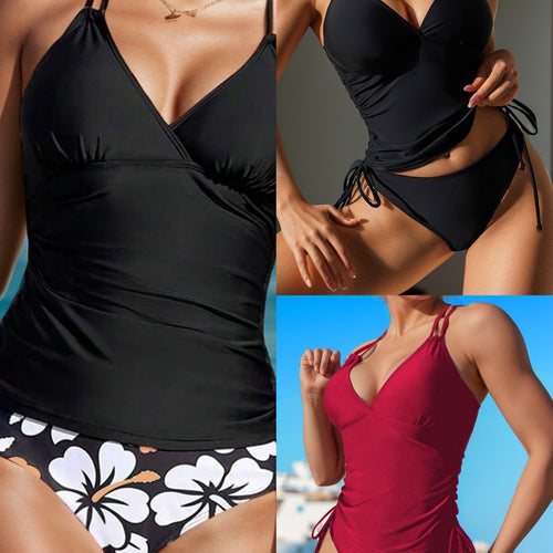Damen Tankini-Oberteil mit verstellbaren Trägern und seitlichen Raffungselementen Echo Archiv