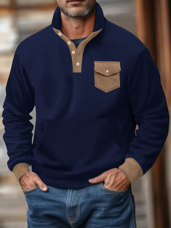 Herren Kapuzenpullover mit modernem Kragen und praktischer Tasche Echoarchiv