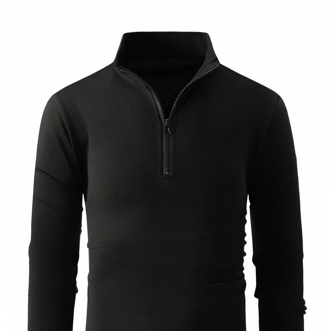 Herren Sportliches Langarmshirt mit halben Reißverschluss Echoarchiv