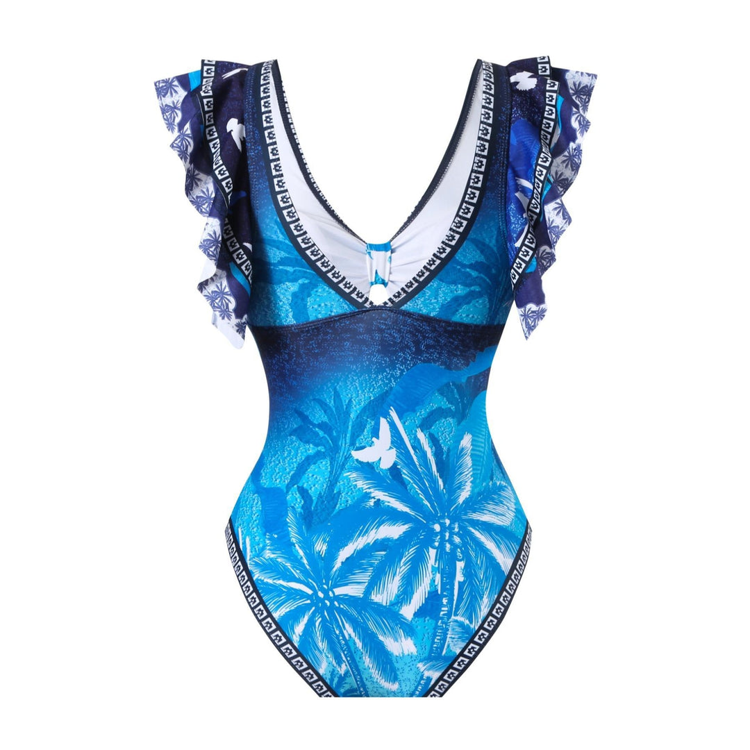 Damen Eleganter Badeanzug mit passendem Maxi-Sarong Echo Archiv