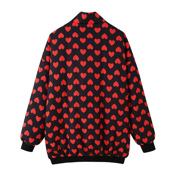 Damen nan gesteppte Oversize-Bomberjacke mit Stehkragen, elastischen Bündchen und Ärmeltasche Echo Archiv