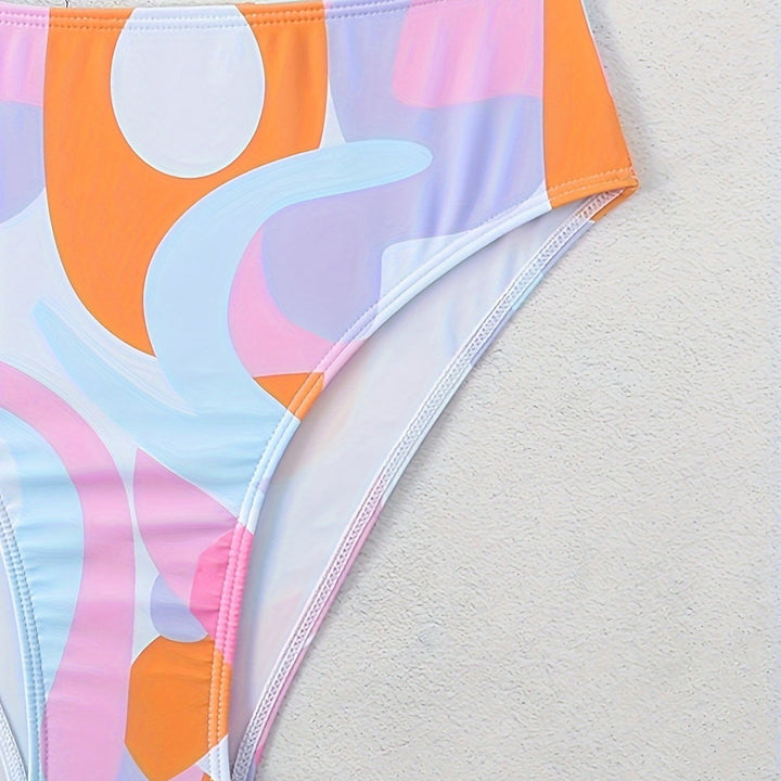 Damen Bikini-Set mit modischem grafischen Design und breiten Trägern Echo Archiv