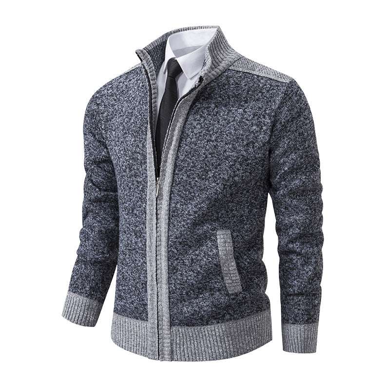 Herren modische Strickjacke mit hohem Kragen und Reißverschluss Echoarchiv