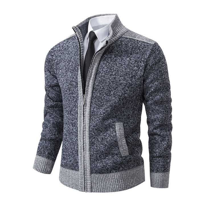 Herren modische Strickjacke mit hohem Kragen und Reißverschluss Echoarchiv