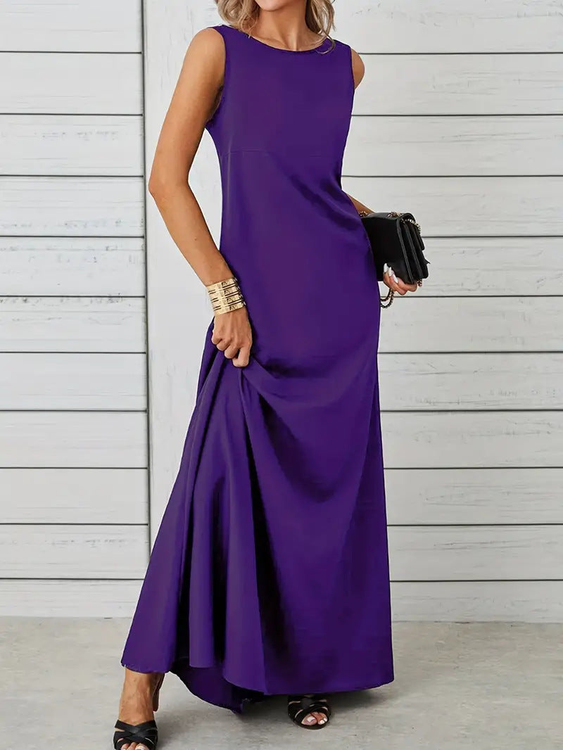 Damen elegantes Maxikleid mit schwingendem Saum und klassischem Schnitt Echo Archiv