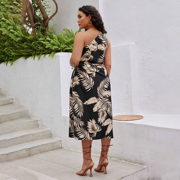 Damen asymmetrisches Strandkleid mit seitlichem Knoten Echo Archiv