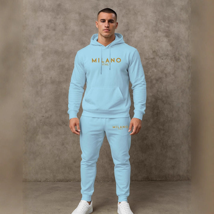 Herren Hoodie und Jogginghose Set mit stylischem Milano Print Echoarchiv