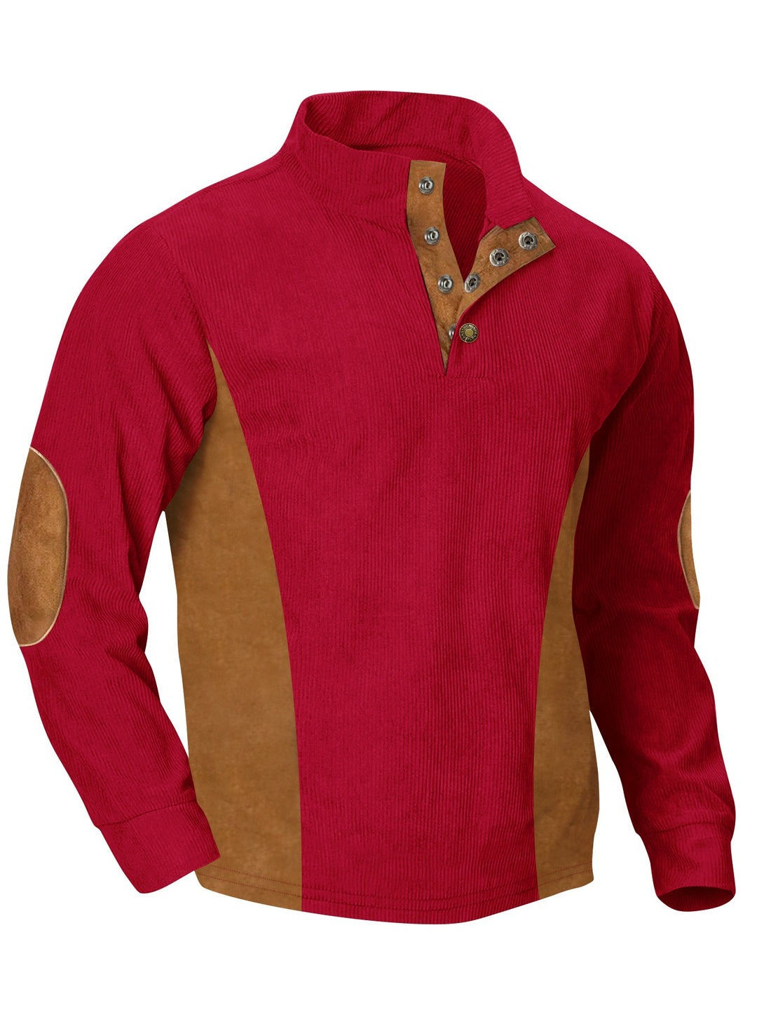 Herren lässiger Pullover mit modernem Stehkragen und praktischen Druckknöpfen Echoarchiv