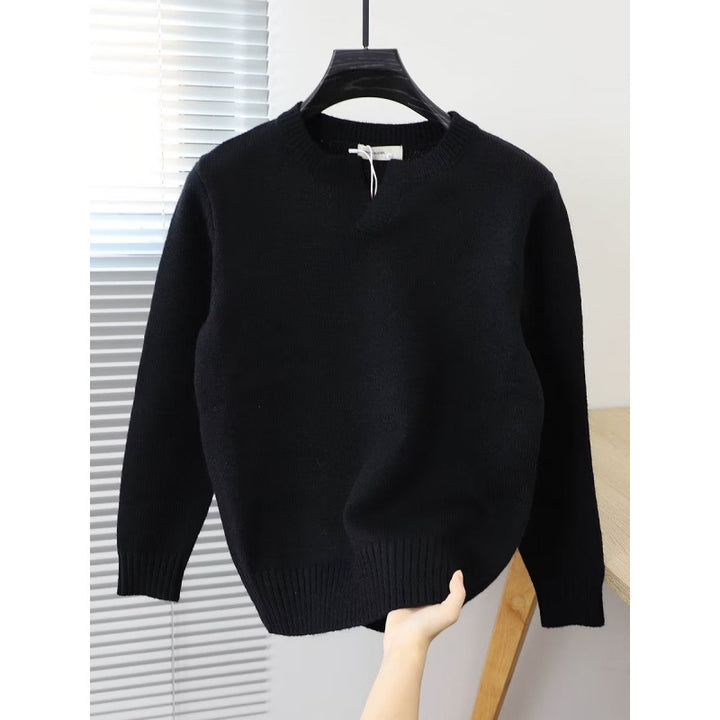 Damen Eleganter Strickpullover mit Stehkragen – Mavelle