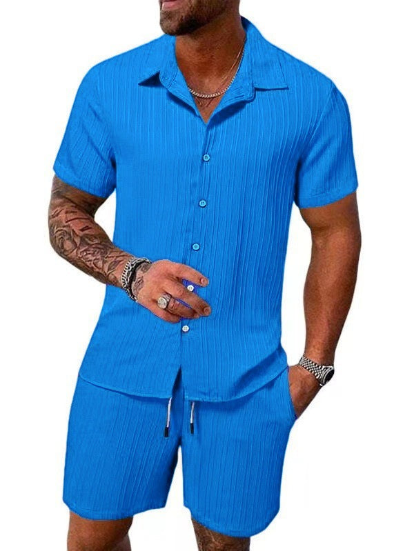 Herren atmungsaktives Sport-Set mit Kurzarm-Hemd und Shorts – Marzano