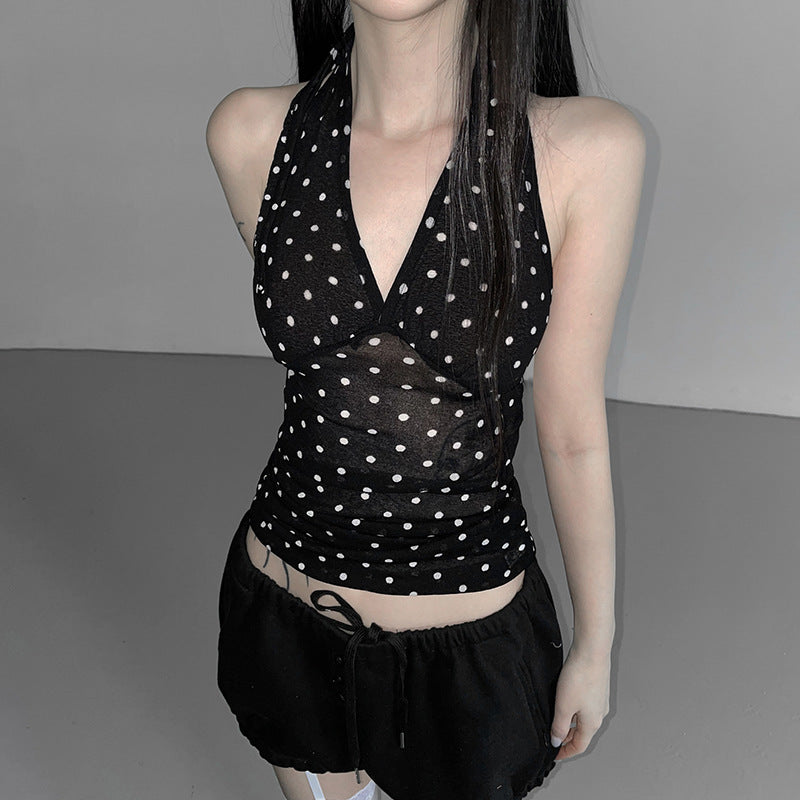 Damen Halterneck Top mit Polka Dots Echo Archiv