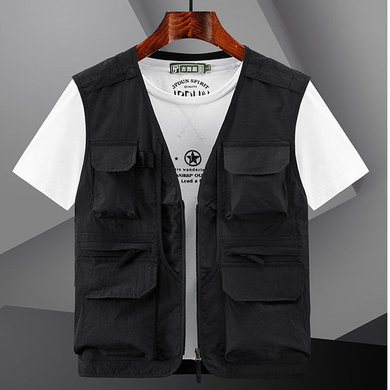 Herren Utility Outdoor-Weste mit Mehrfachtaschen und Frontreißverschluss – Marzano