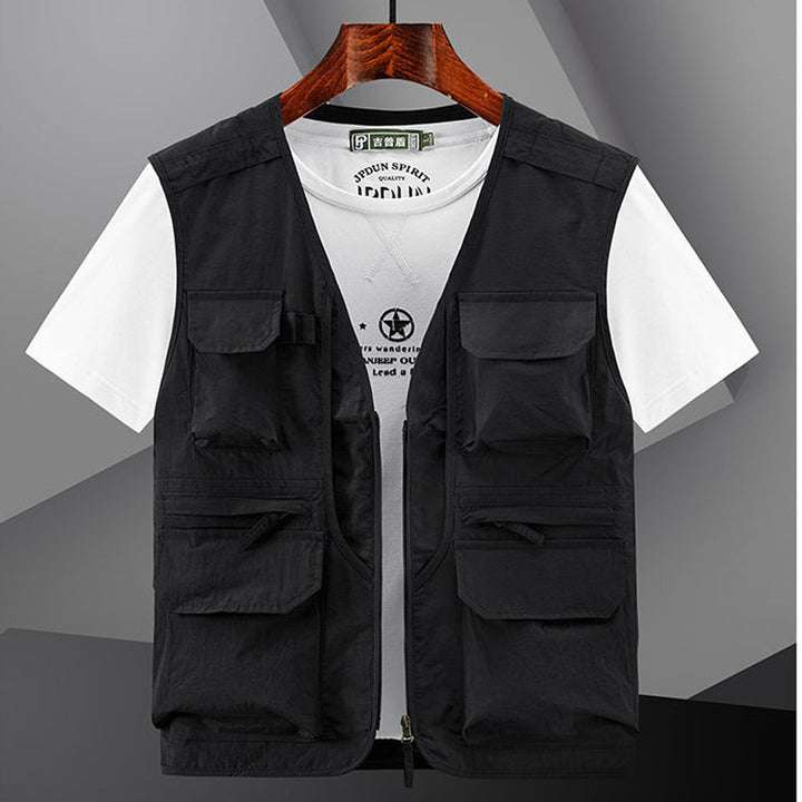 Herren Utility Outdoor-Weste mit Mehrfachtaschen und Frontreißverschluss – Marzano
