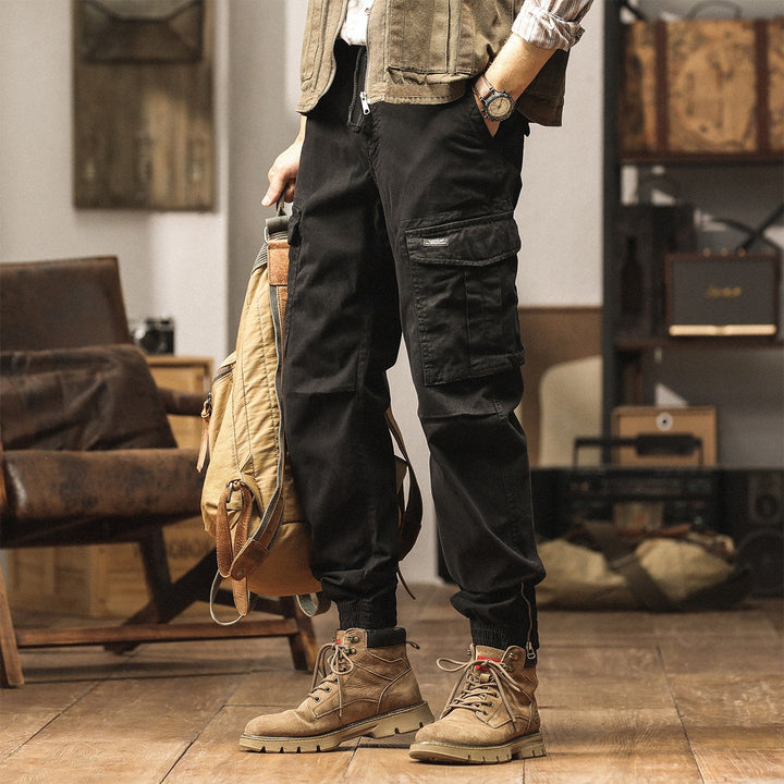 Herren Utility-Cargo-Jogginghose mit Mehrfachtaschen, elastischen Bündchen & Reißverschlussdetail Echoarchiv