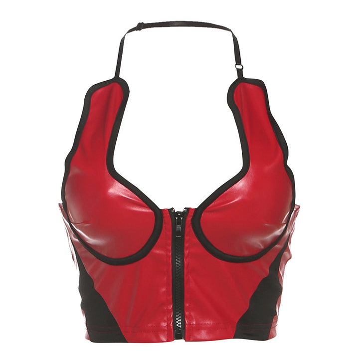 Damen Sportliches Cropped Top mit Reißverschluss und modischem Design Echo Archiv