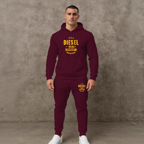 Herren Motivierter Sweatanzug mit funktionalem Kapuzenpullover und praktischen Taschen Echoarchiv