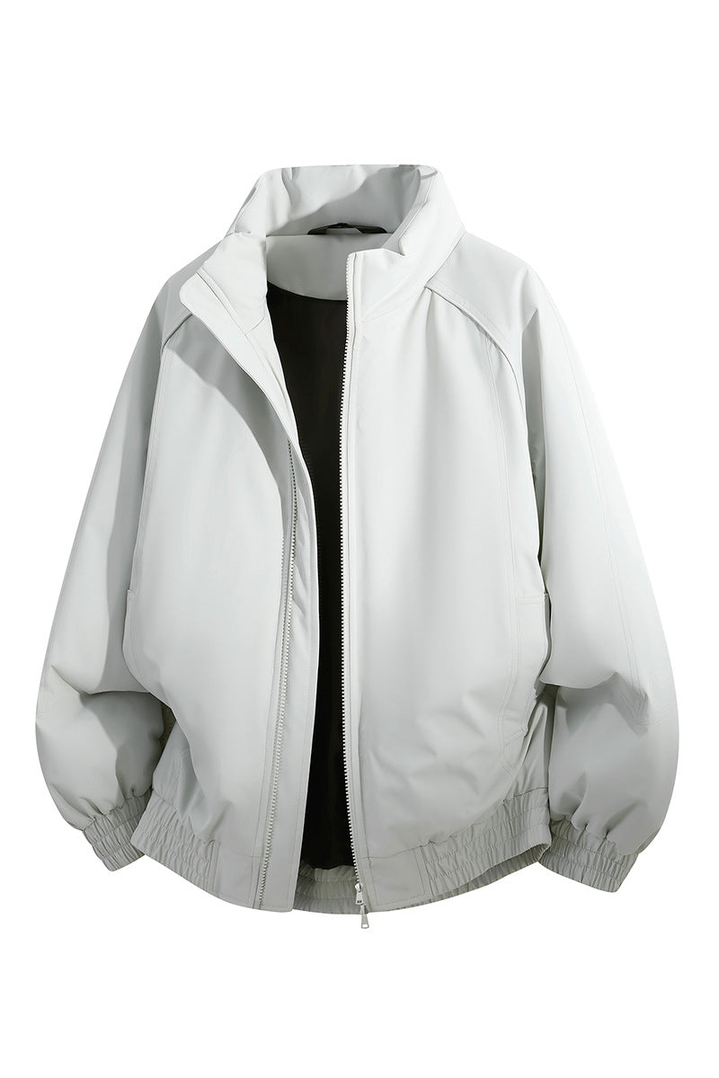 Unisex Oversize-Bomberjacke mit Stehkragen, elastischem Saum & wattierter Fütterung Echoarchiv