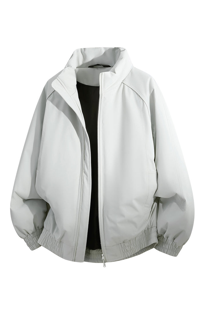 Unisex Oversize-Bomberjacke mit Stehkragen, elastischem Saum & wattierter Fütterung Echoarchiv