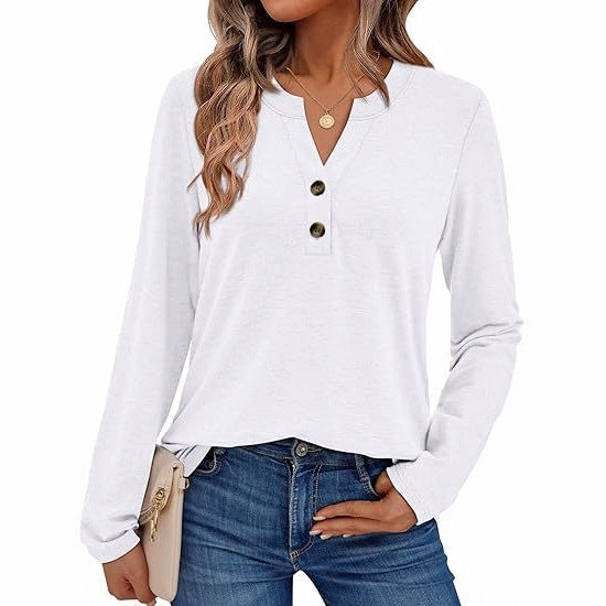 Damen Langarmshirt mit Knopfdetails Echoarchiv