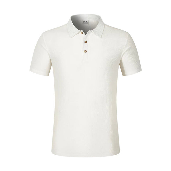 Herren Polohemd mit strukturiertem Design und eleganten Knopfdetails Echoarchiv