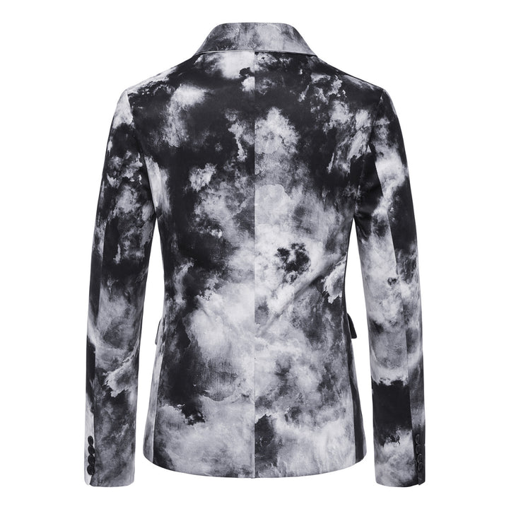Herren Slim-Fit Sakko mit Aquarell-Print und Ein-Knopf-Verschluss Echo Archiv
