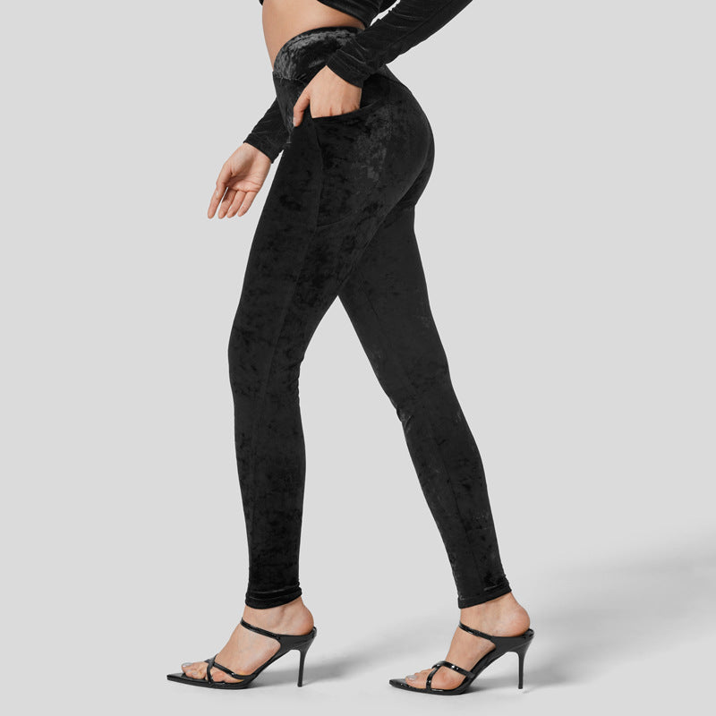 Damen Hochwertige Leggings mit luxuriösem Samtfinish Echo Archiv