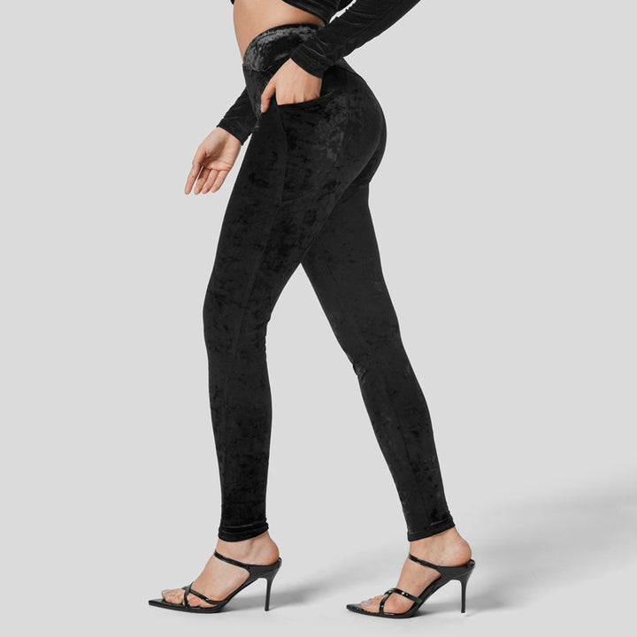 Damen Hochwertige Leggings mit luxuriösem Samtfinish Echo Archiv