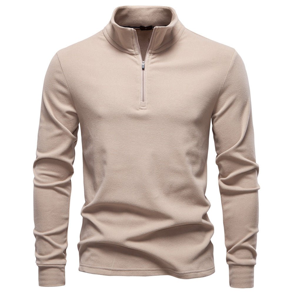 Herren funktionaler Sweatshirt mit hohem Kragen und kurzem Reißverschluss Echoarchiv