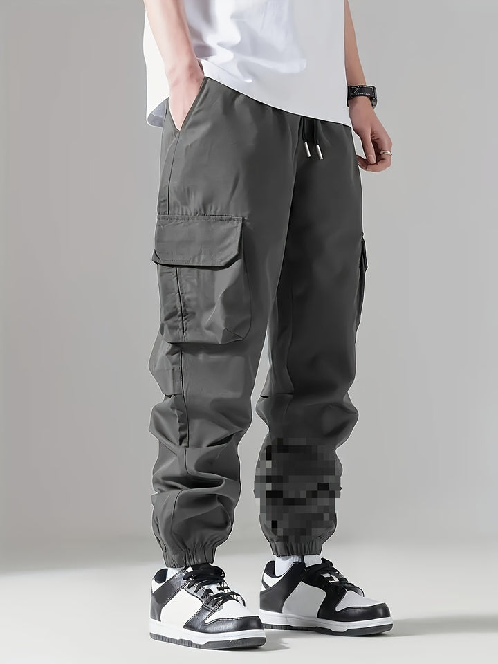 Herren Cargo-Jogginghose mit Kordelzug, Mehrfachtaschen & elastischen Bündchen Echoarchiv