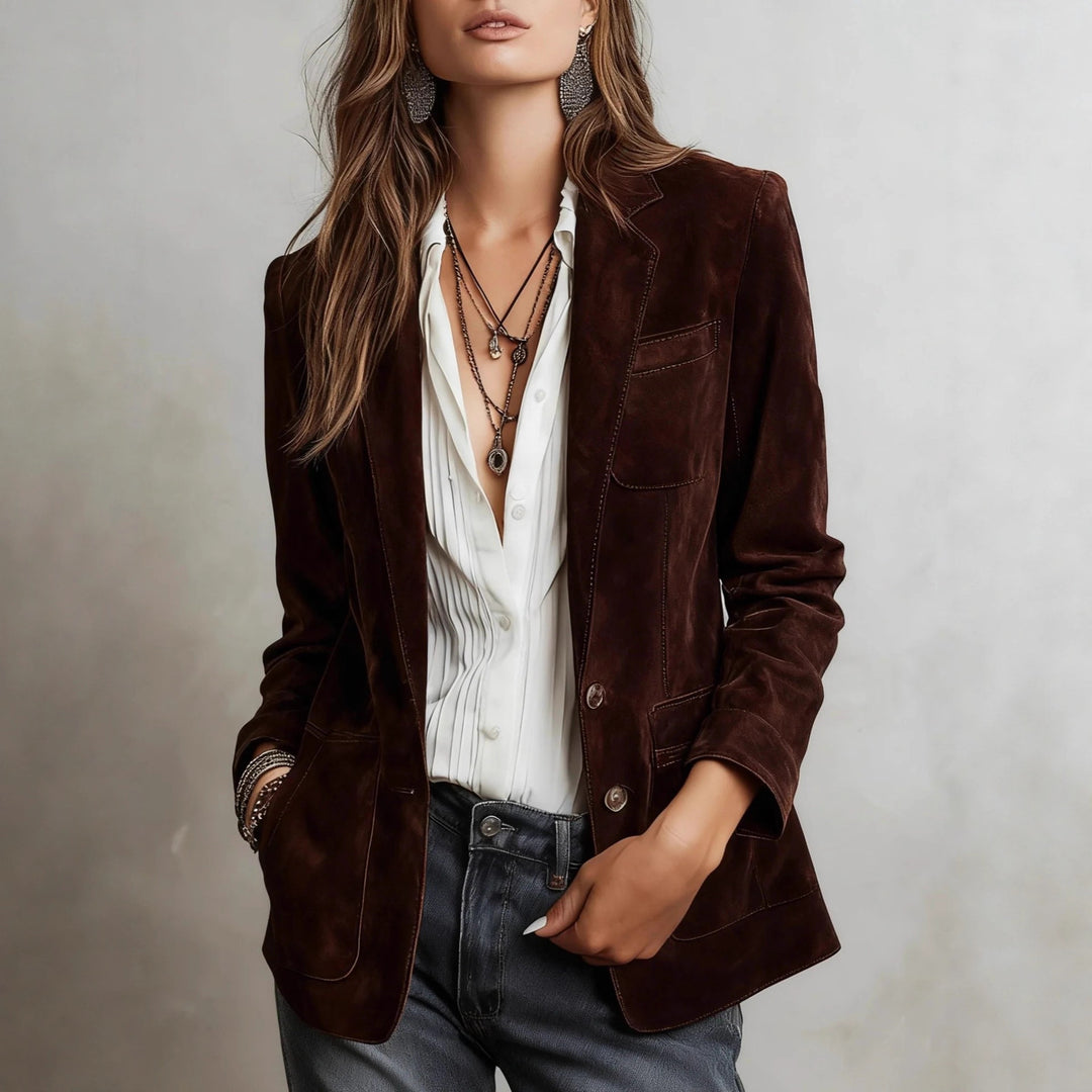 Damen Eleganter Wildlederblazer Echo Archiv