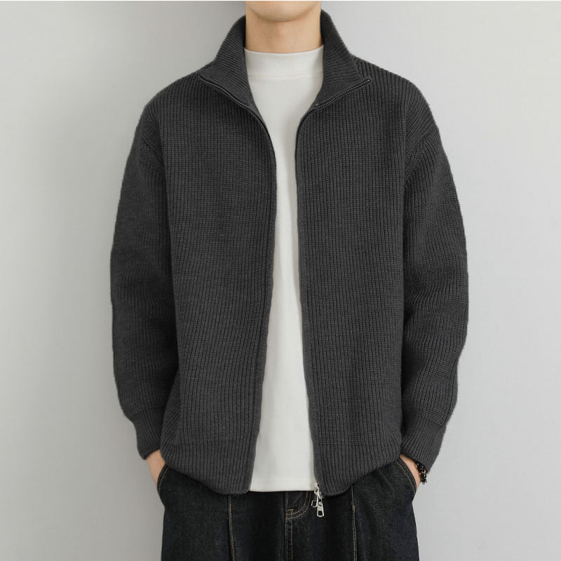 Herren Strickjacke mit Stehkragen und Reißverschluss Echo Archive
