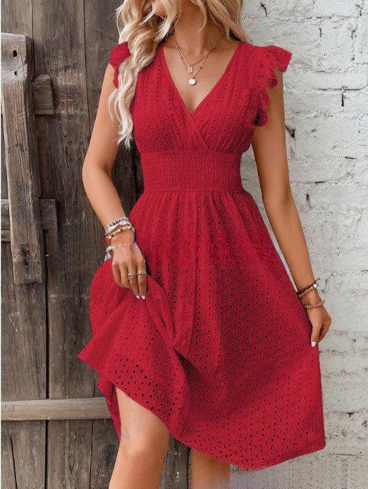 Damen Sommerkleid mit eleganten Spitzenärmeln Echoarchiv
