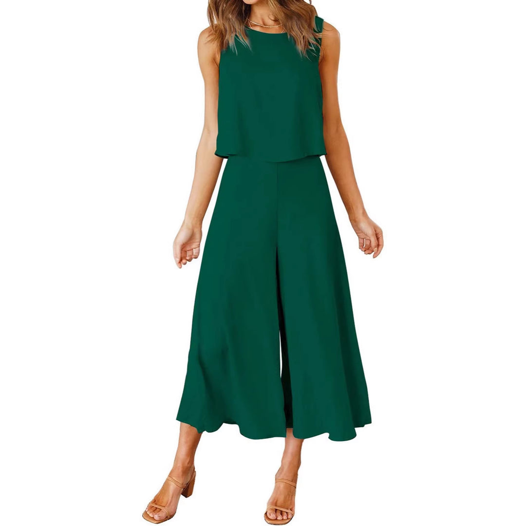 Damen bequemer Jumpsuit mit weitem Bein und schulterfreiem Design Echo Archiv