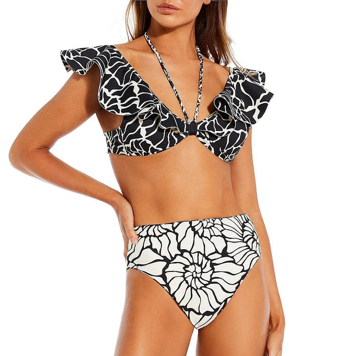 Damen Bikiniset mit voluminösen Rüschen und Hoher Taille Echo Archiv