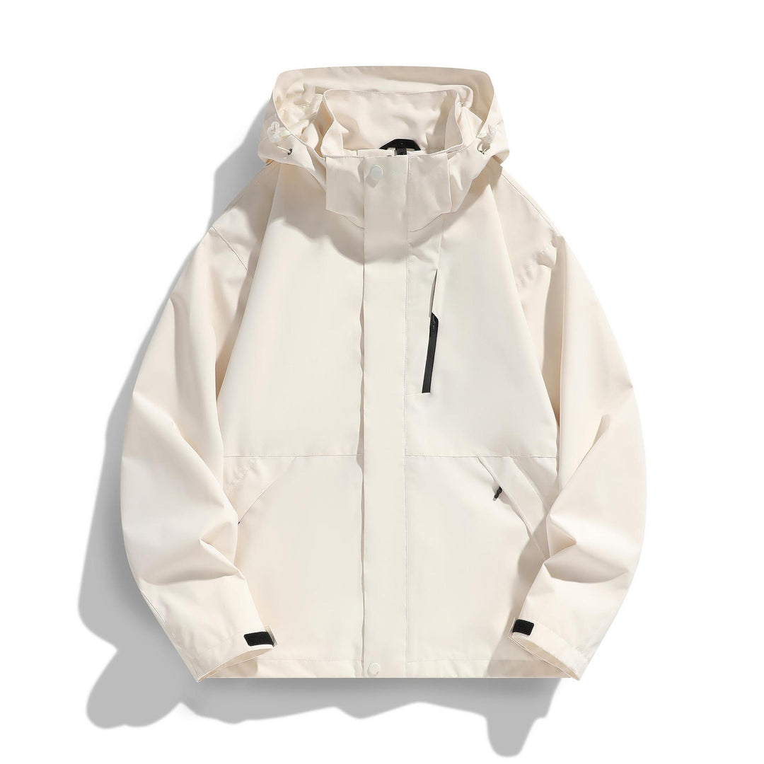 Damen Wasserabweisende Kapuzen‑Übergangsjacke mit verstellbarer Kapuze, verdeckter Frontblende und Multifunktionstaschen Echo Archiv