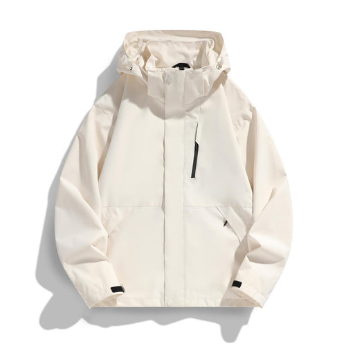 Damen Wasserabweisende Kapuzen‑Übergangsjacke mit verstellbarer Kapuze, verdeckter Frontblende und Multifunktionstaschen Echo Archiv