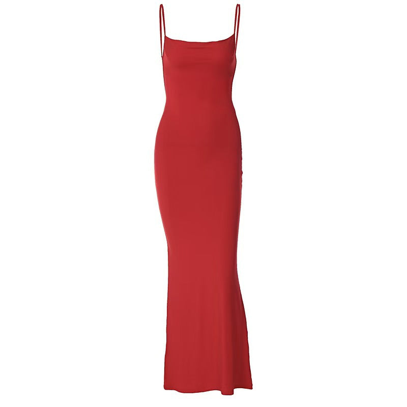 Damen Formschmeichelndes Maxikleid mit schmalen Trägern und elastischem Stoff Echo Archiv