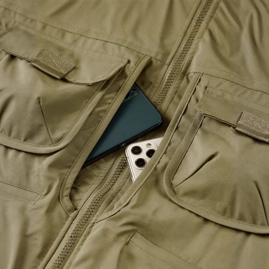 Herren Outdoor-Multitaschenweste mit Schnellzugriffstaschen und Stehkragen – Marzano