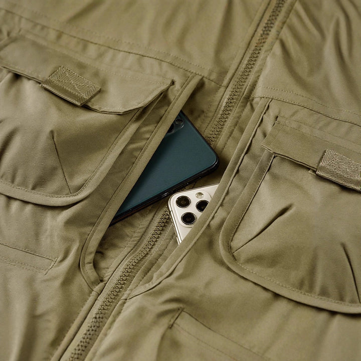 Herren Outdoor-Multitaschenweste mit Schnellzugriffstaschen und Stehkragen – Marzano