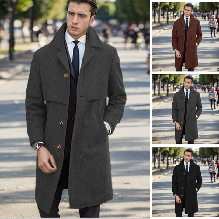 Herren urbaner Wollmantel mit asymmetrischem Schnitt Echoarchiv